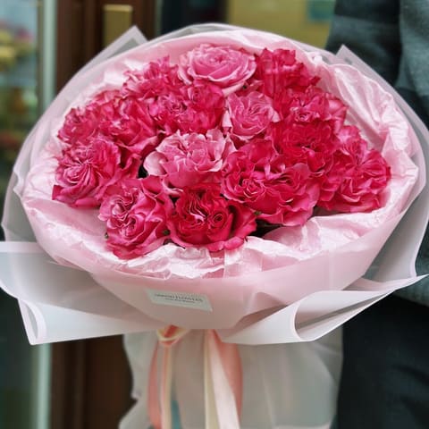 🎀 15 Pink Peony Roses — Nomad Flowers