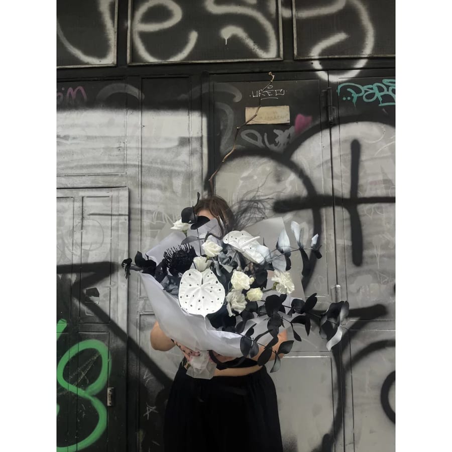 Black and White Custom-Made Bouquet